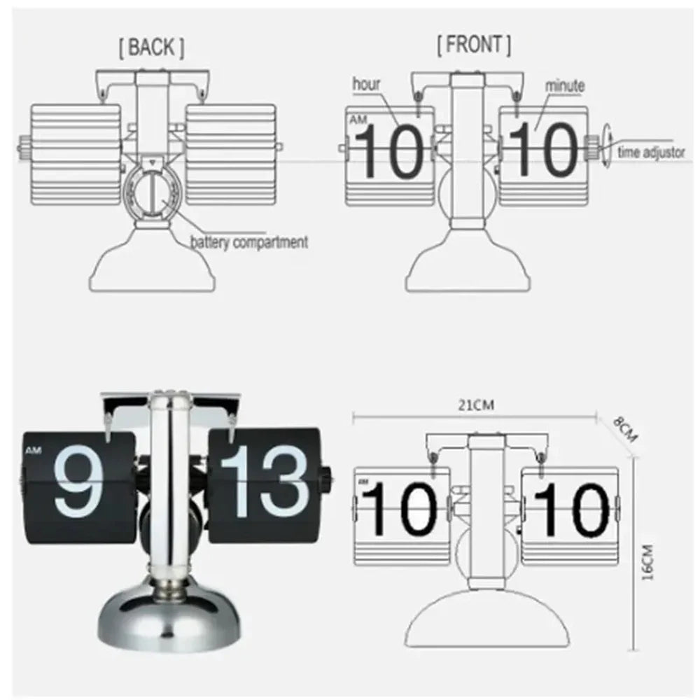 Elegant Automatic Flipping Clock - Modern Home Decor