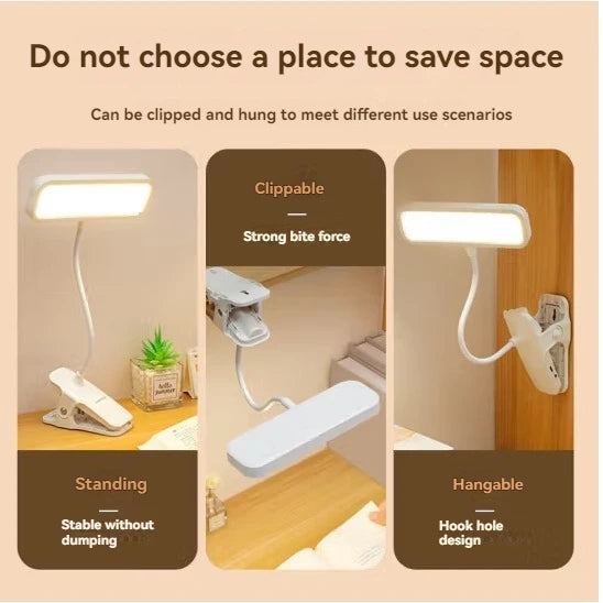 Premium LED Clip-On Desk Lamp - 3 Color & Touch Control