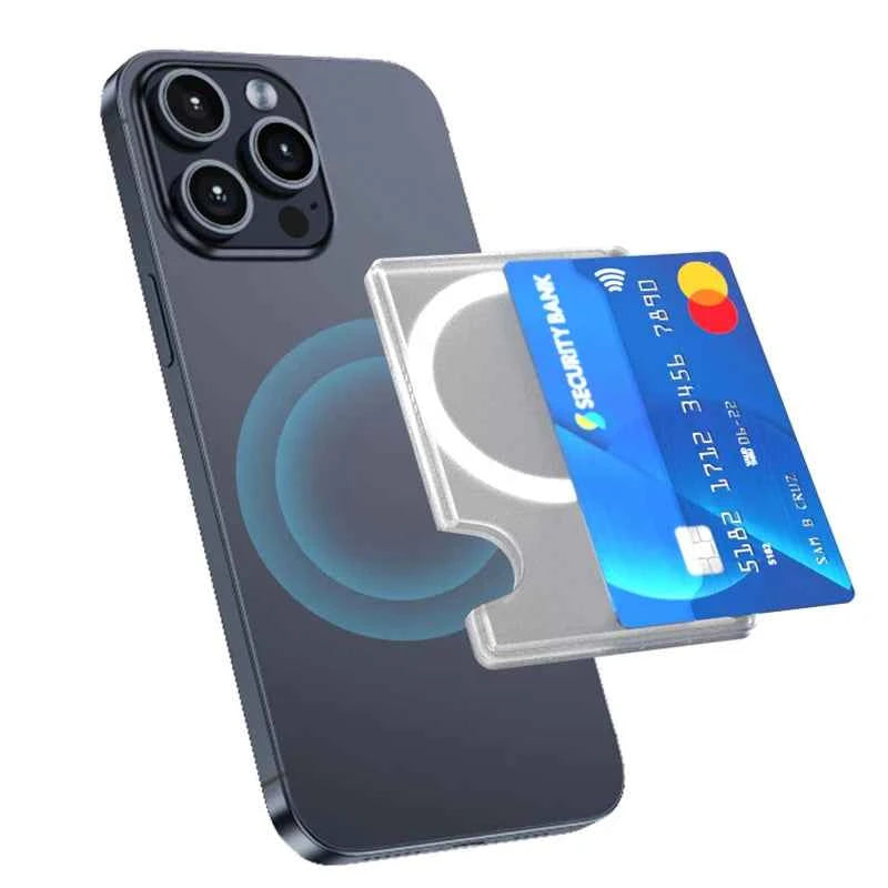 MagSafe Compatible Magnetic Card Holder & Clear Cover - Premium