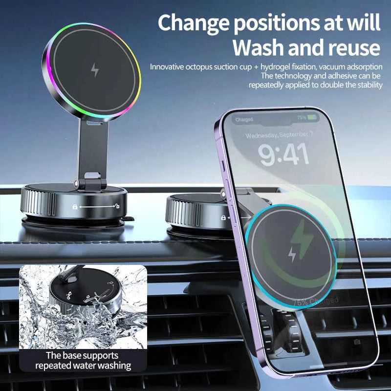 Premium Magnetic Wireless Car Charger Mount - 360° Rotatable