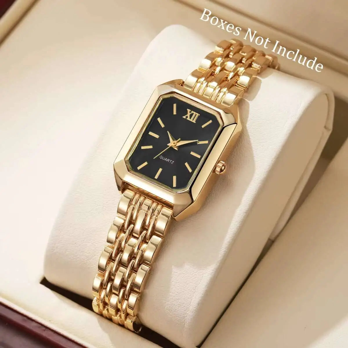 Elegant Women's Rectangle Quartz Watch - Luxury Analog Wristwatch