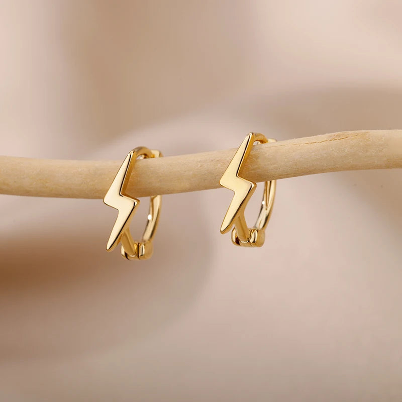 Elegant Star Hoop Earrings - Stainless Steel Y2K Jewelry