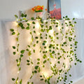 Tulique Premium Artificial Vine Fairy Lights - Green Leaf Garland