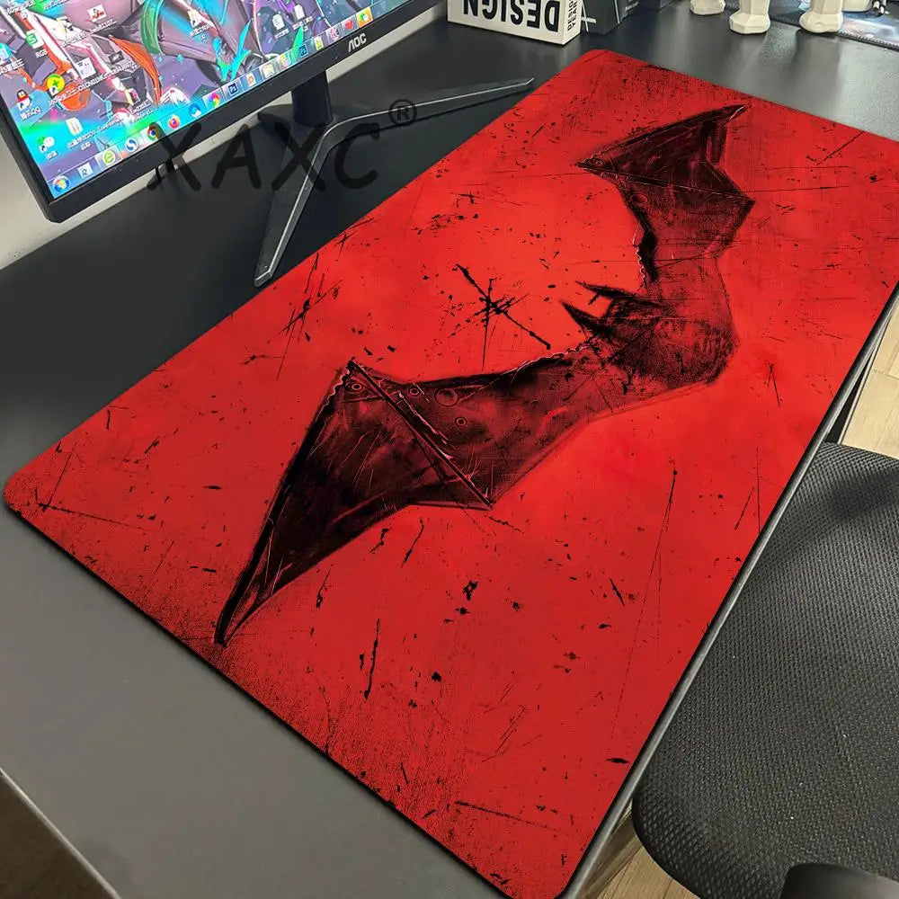 xxl gaming desk mat - premium black smooth surface with non-slip rubber base