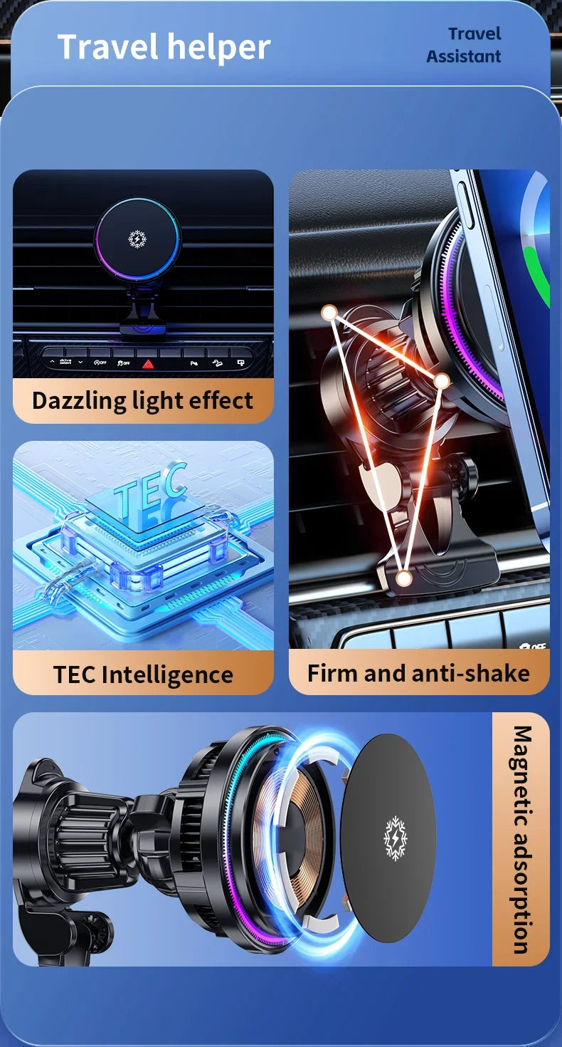 Premium Ice Cooling Magnetic Wireless Car Charger