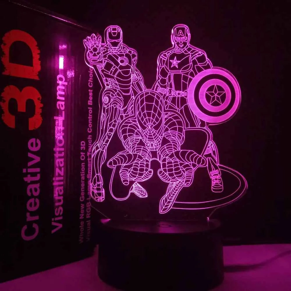 Premium 3D Night Light - Spider-Man 16-Color LED Desk Lamp