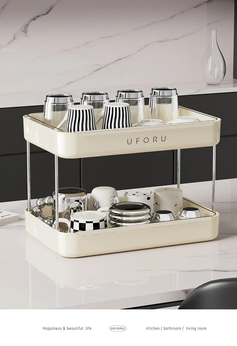 Luxury Desktop Cup Holder - Large Capacity with Drip Tray