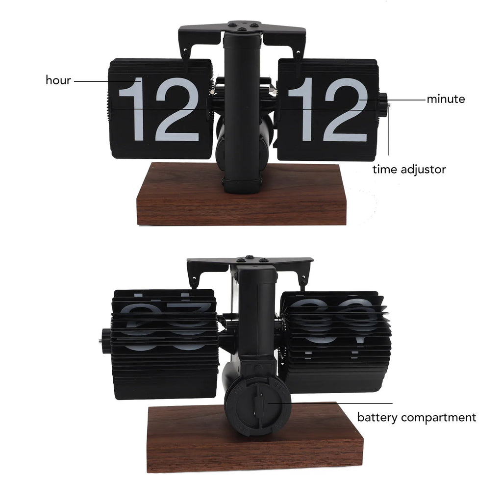 Elegant Vintage Auto Desk Clock - Rotary Knob Design