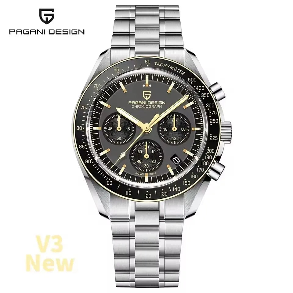 Luxury Men's Quartz Watch - Chronograph Sapphire Crystal