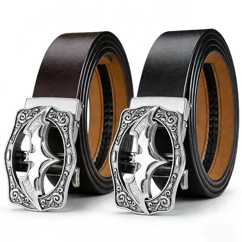 Vintage Retro Automatic Belt with Bat Buckle
