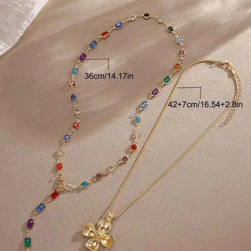 Exquisite Crystal Tassel Necklace - Shiny Rhinestone Choker