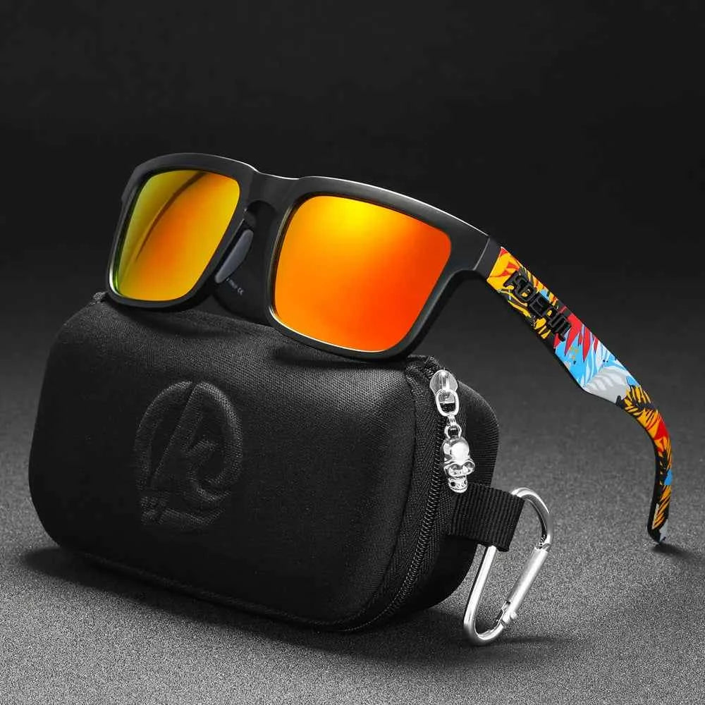 Premium Men Square Sunglasses - Polarized UV Protection & Mirrored Lens