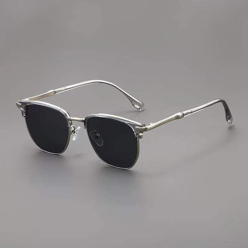 Designer Square Sunglasses - Vintage Gradient Alloy Frame