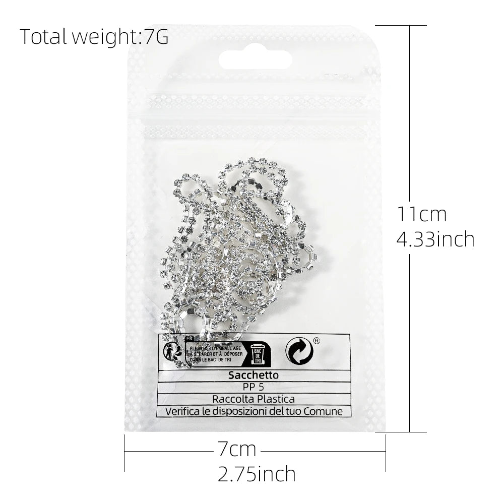 Luxury Crystal Chain Nail Charms - Rhinestone Diamond Art