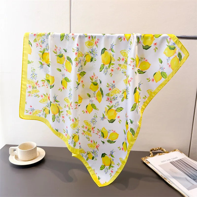 Luxury Square Silk Scarf - Satin Hair Bandana & Neckerchief