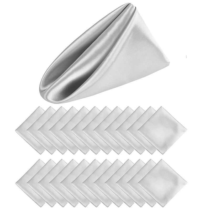 Elegant Satin Dinner Napkins - Set of 24 Square 12x12