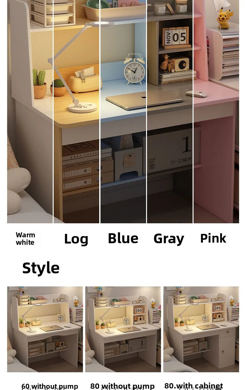 Premium Integrated Computer Desk - Space-Saving Bookshelf Design