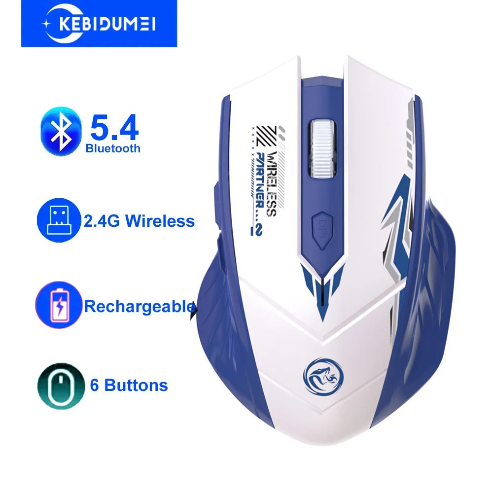 Premium Dual Mode Wireless Mouse - Bluetooth 5.4 & 2.4G Rechargeable