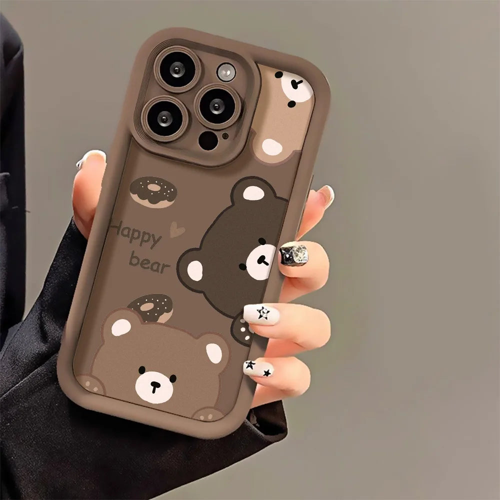 Premium Cute Bear iPhone Case - Shockproof Silicone Protection