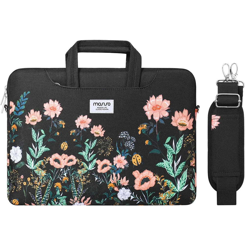 Premium Laptop Shoulder Bag - Water-Resistant Canvas Briefcase