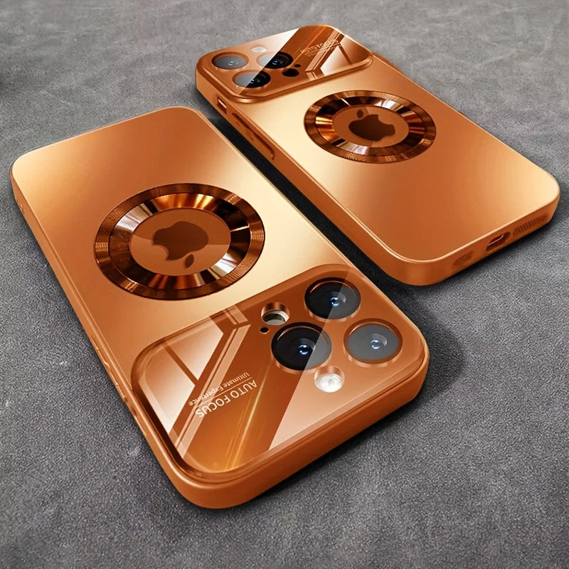 Luxury Glass Camera Magnetic Wireless Charge Case
