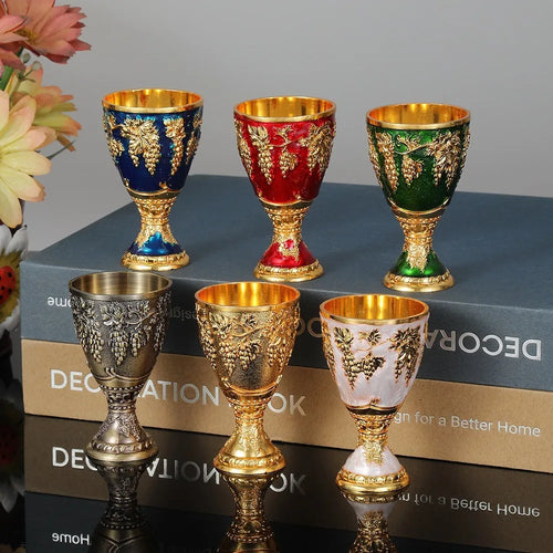 Mini vodka goblet - retro alloy chalice in vintage European style