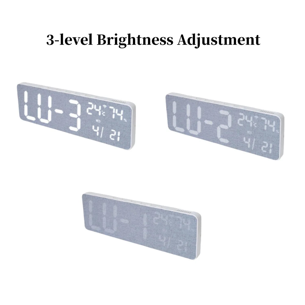 Premium Large RGB Digital Clock - Temp, Humidity & Date