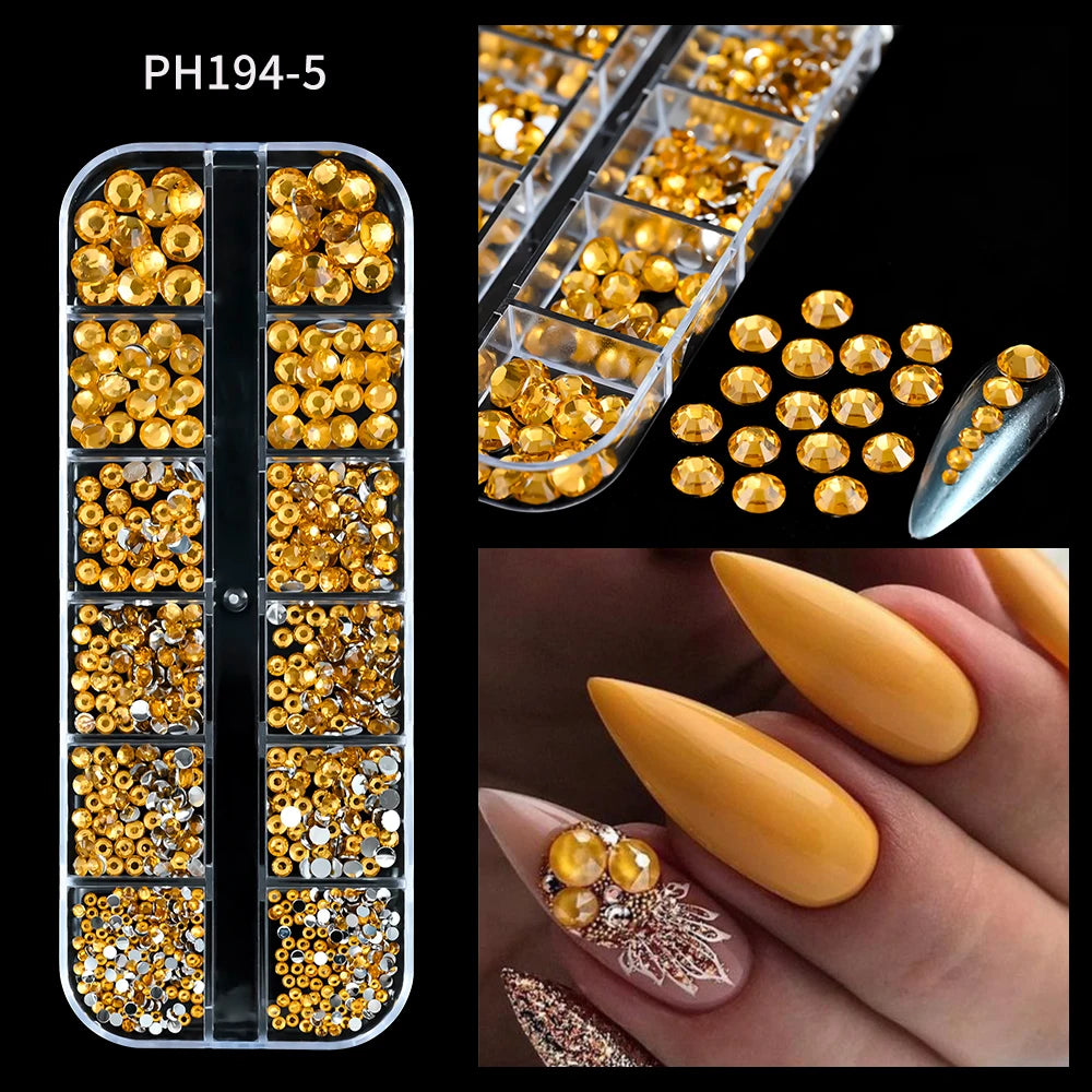 Luxury Pink Nail Rhinestones - Crystal Glitter Charms & Gems