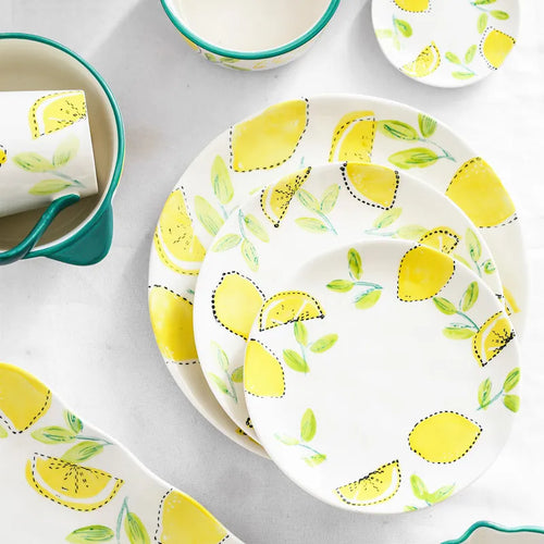 Elegant Ceramic Lemon Dinnerware Set - Premium Dining Collection