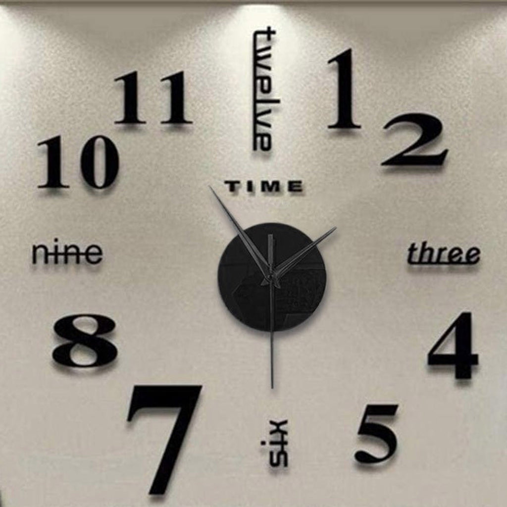Elegant DIY Wall Clock - Mute Digital Sticker Design