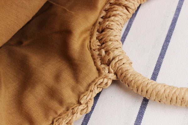 Elegant Women's Straw Tote - Handmade Beach Weaver