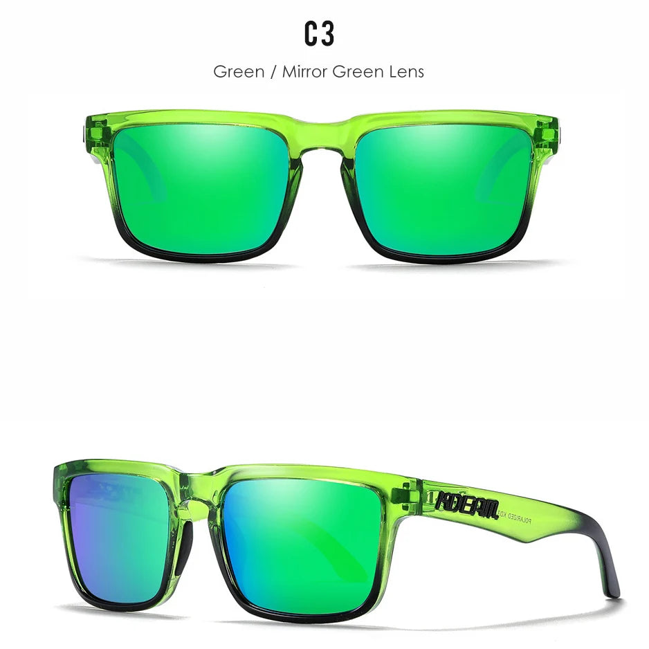 Premium Men Square Sunglasses - Polarized UV Protection & Mirrored Lens