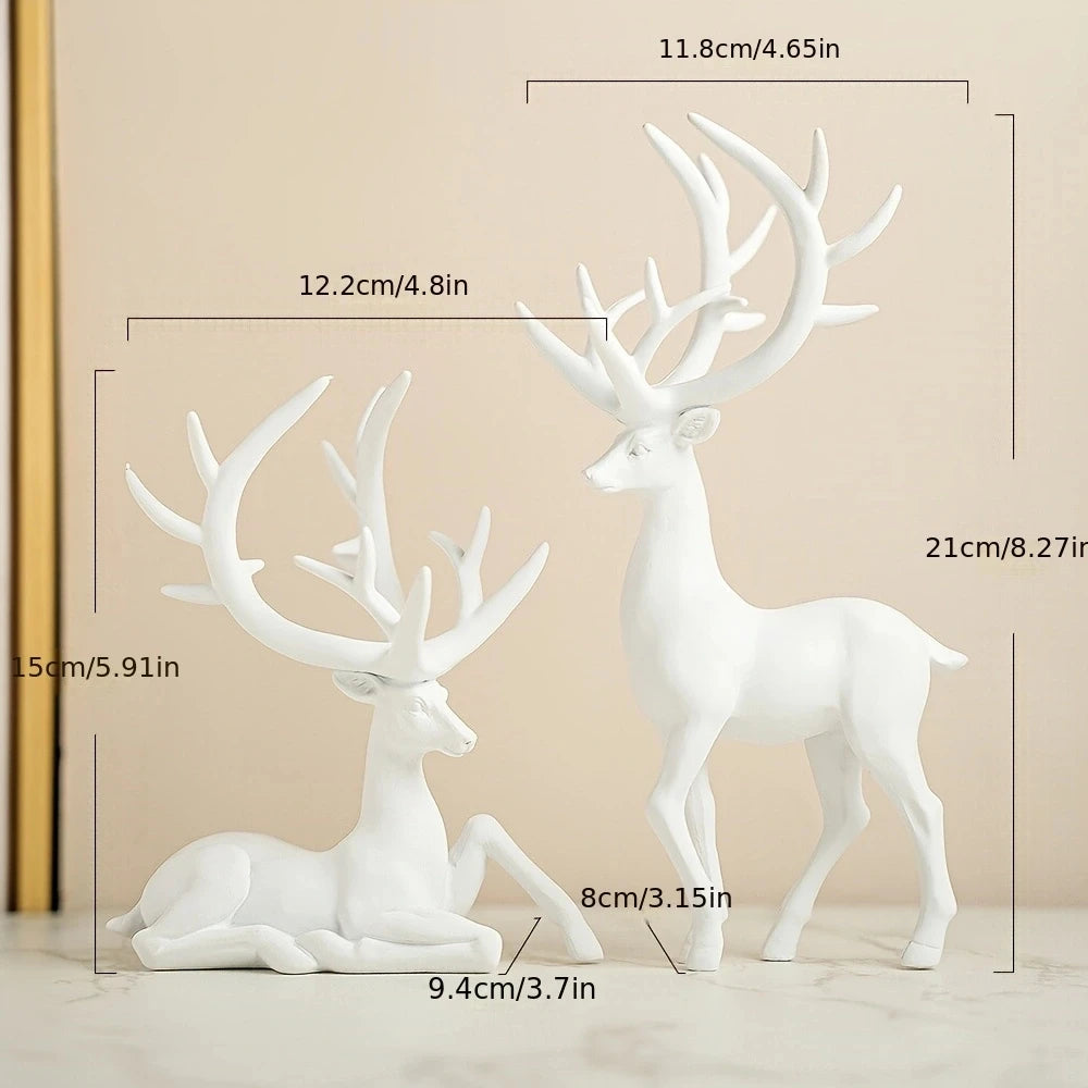 Modern Light Luxury Elk Ornament Set - Elegant Tabletop Decor