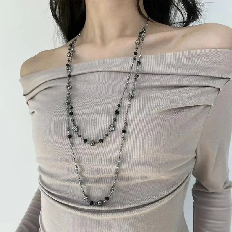 Luxury Rhinestone Cross Necklace - Vintage Y2K Party Jewelry