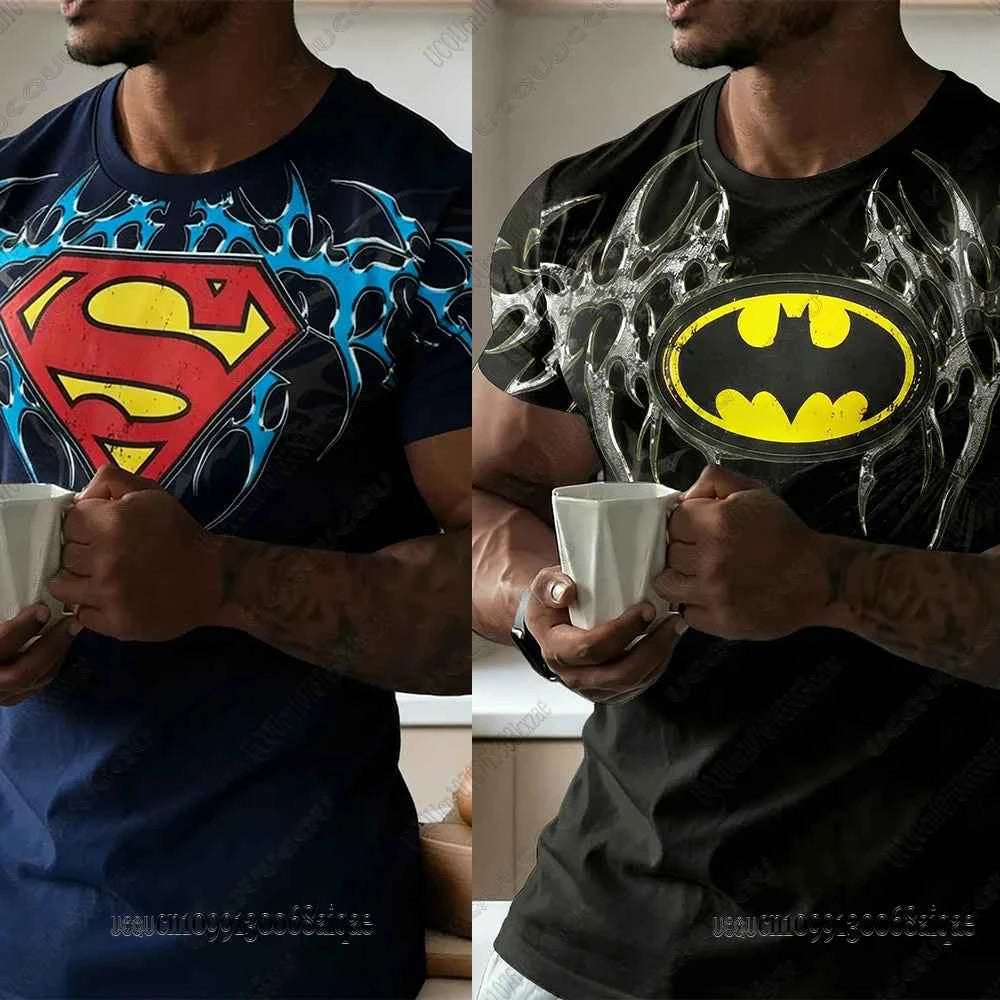 muscle fit t-shirt - superhero print gym workout top in slim fit