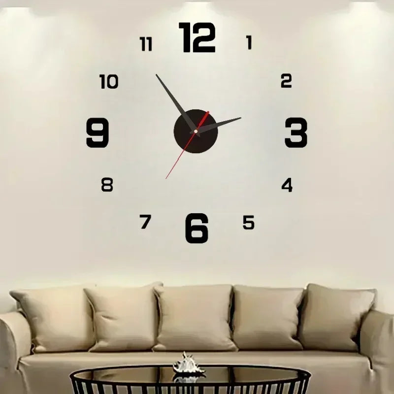 Elegant Modern Large Wall Clock - 3D DIY Quartz Design