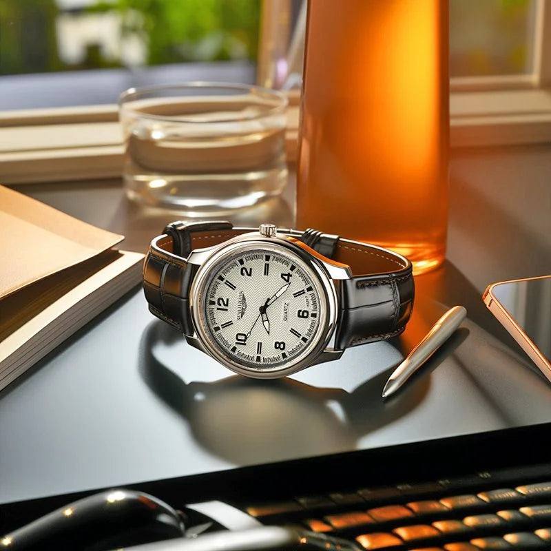 Luxury Leather Men's Watch - Elegant Business Timepiece