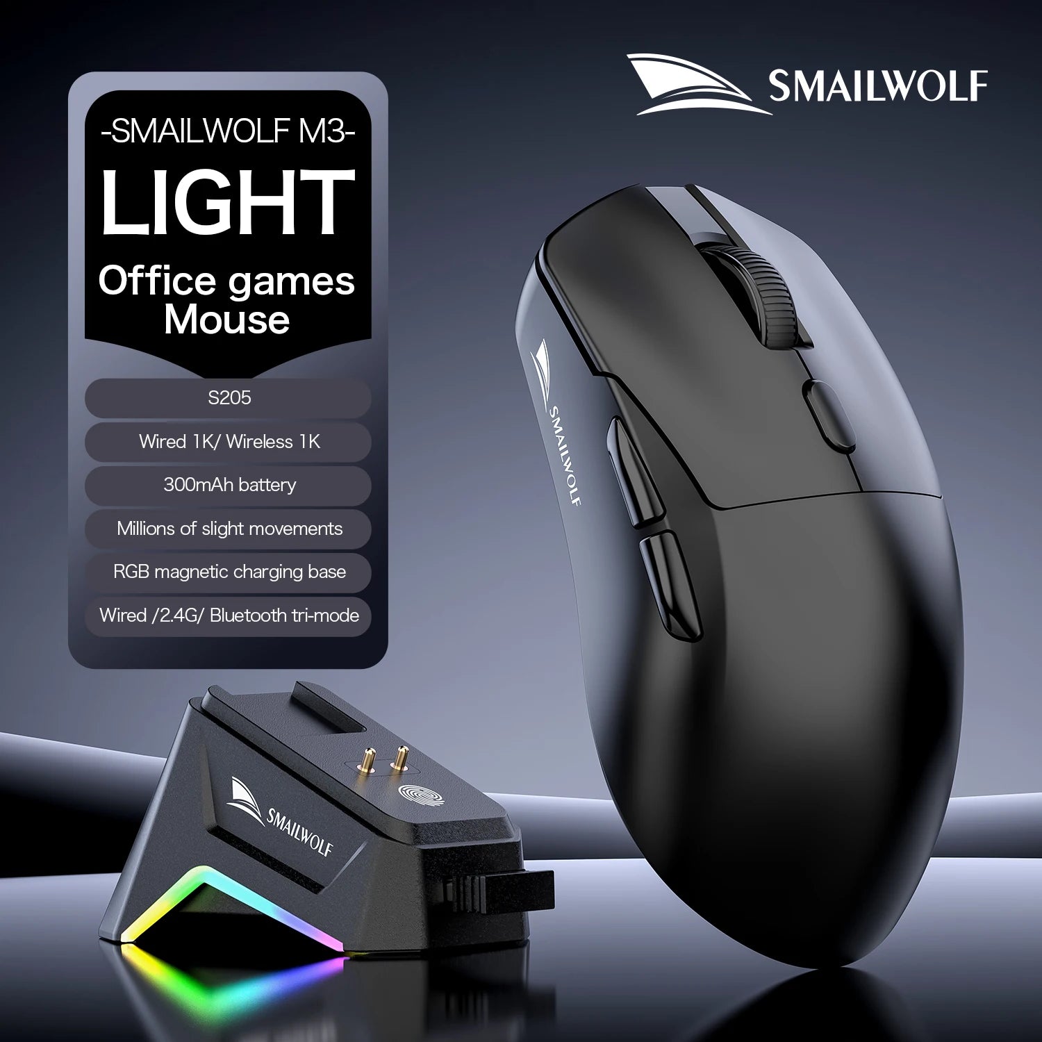 Premium Wireless Gaming Mouse - Tri-Mode PAW3311 Lightweight