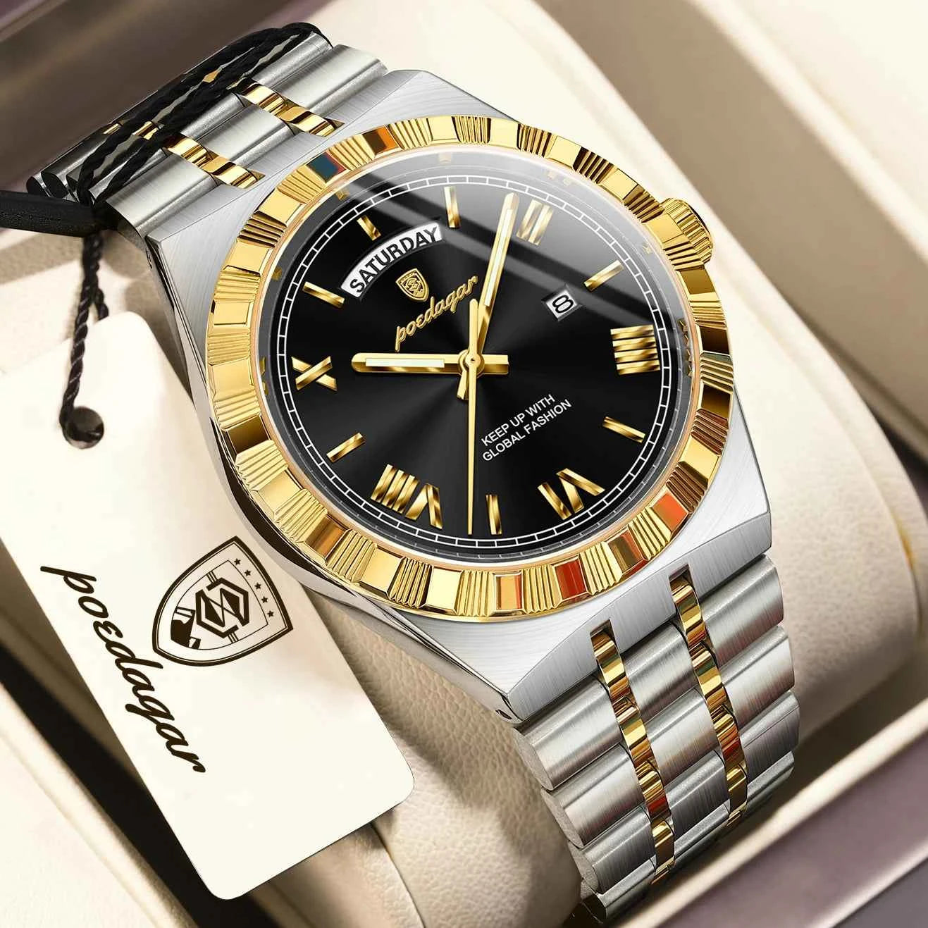 Luxury Men's Quartz Watch - Water Resistant & Luminous
