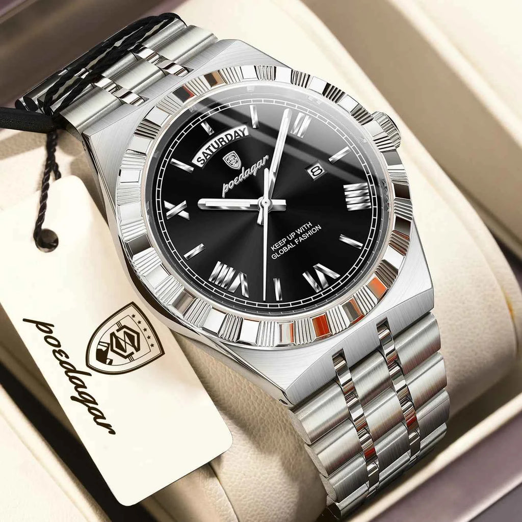 Luxury Men's Quartz Watch - Water Resistant & Luminous