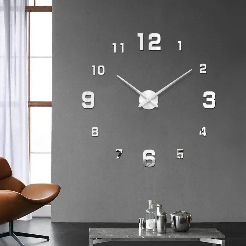 Elegant Modern Large Wall Clock - 3D DIY Quartz Design