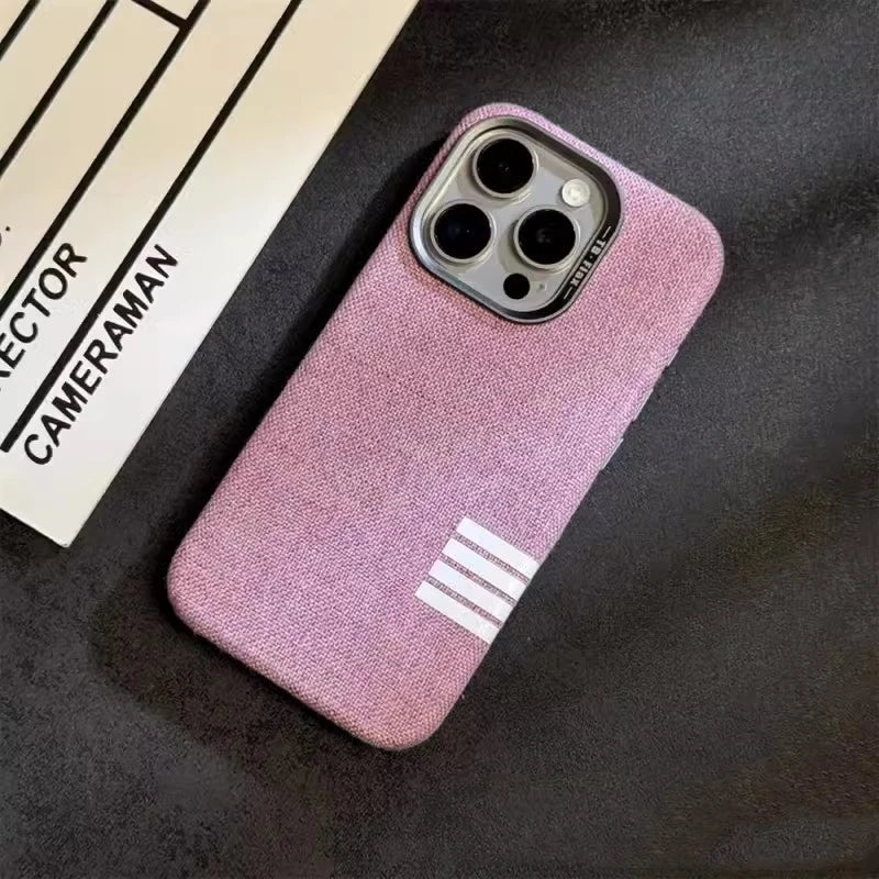 Premium Linen Magnetic Phone Case for iPhone - Retro Style Protection