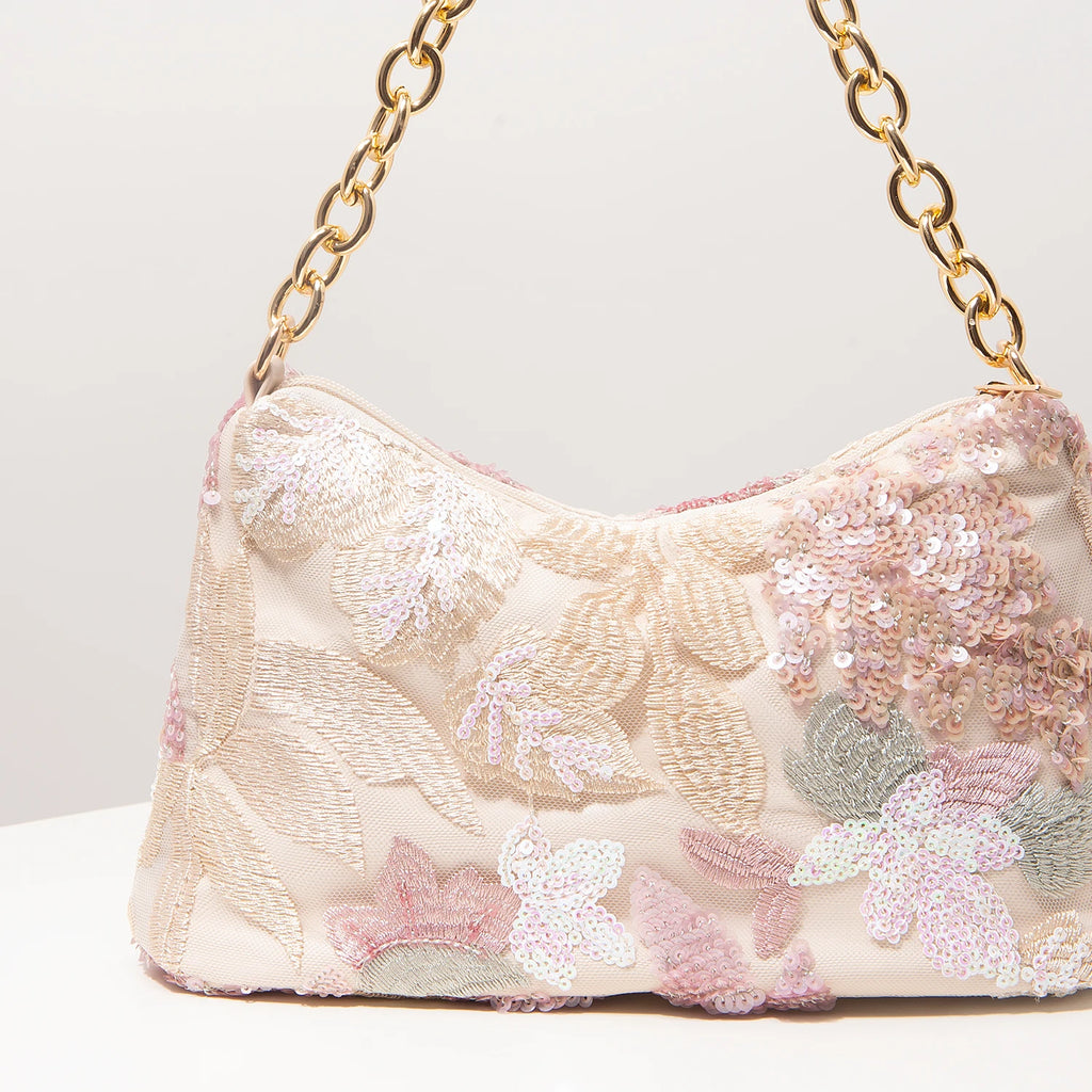 Elegant Embroidered Sequin Bag