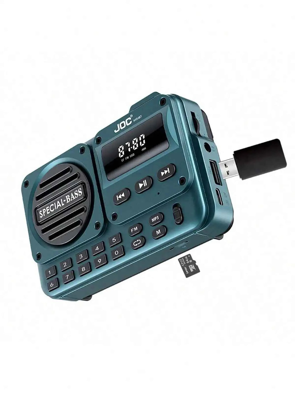 Compact Portable FM Radio with LCD Display & Clear Speaker - Blue