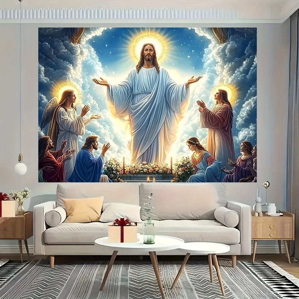 Premium Jesus Mary Tapestry - Sacred Wall Decor