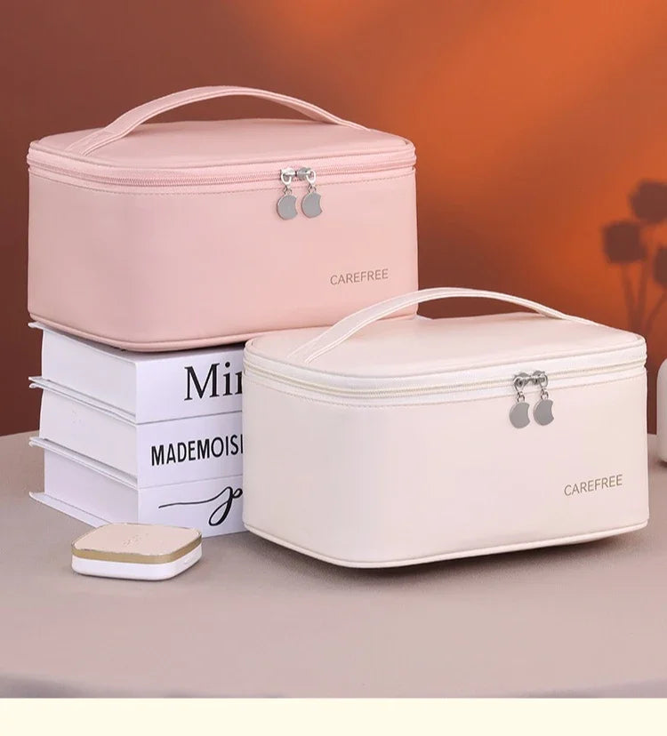 Premium Luxury PU Makeup Bag - Travel Organizer with Zipper