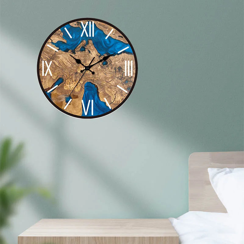 Premium Luxury Wood Grain Wall Clock - Transparent Acrylic Design