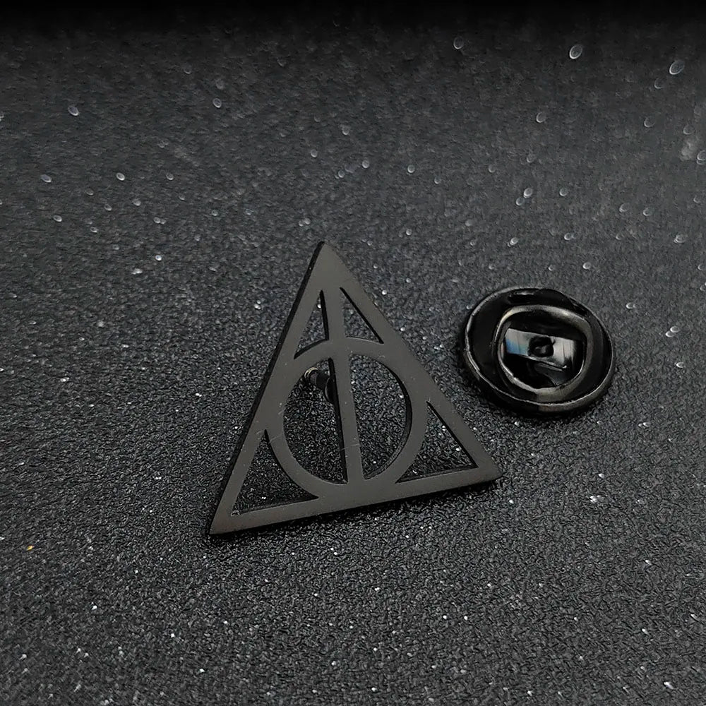 Premium Deathly Hallows Brooch - Metal Lapel Pin & Badge