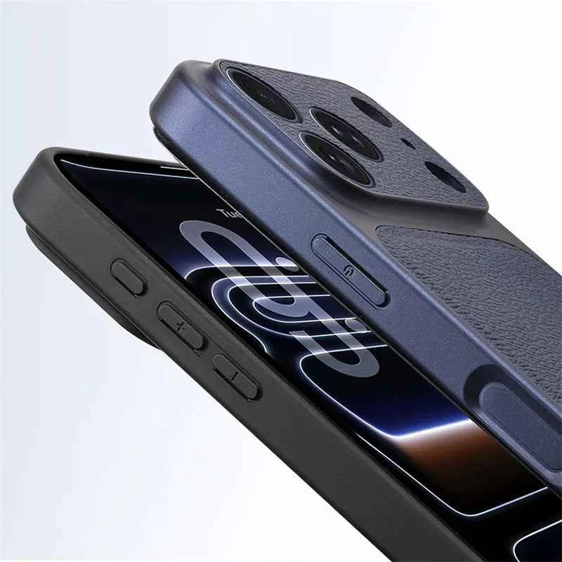 Luxury Initials Leather Phone Case with Lens Protection