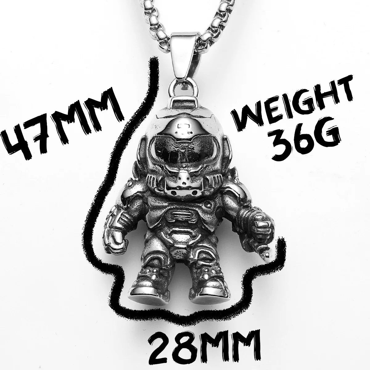 Premium Mech Astronaut Necklace - Stainless Steel Punk Pendant
